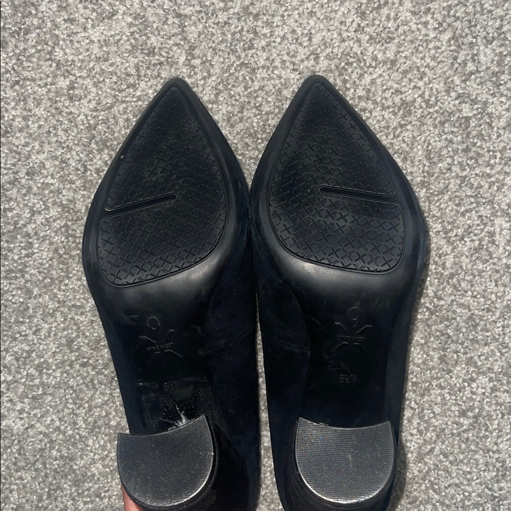 Nine West black suede block heels - Picture 6 of 8